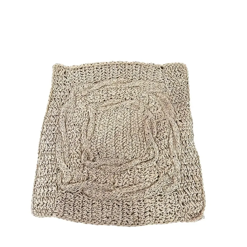 Pottery Barn Lattice Paper Knit Crochet Square Pillow Cover Yellow/Cream - Picture 2 of 5
